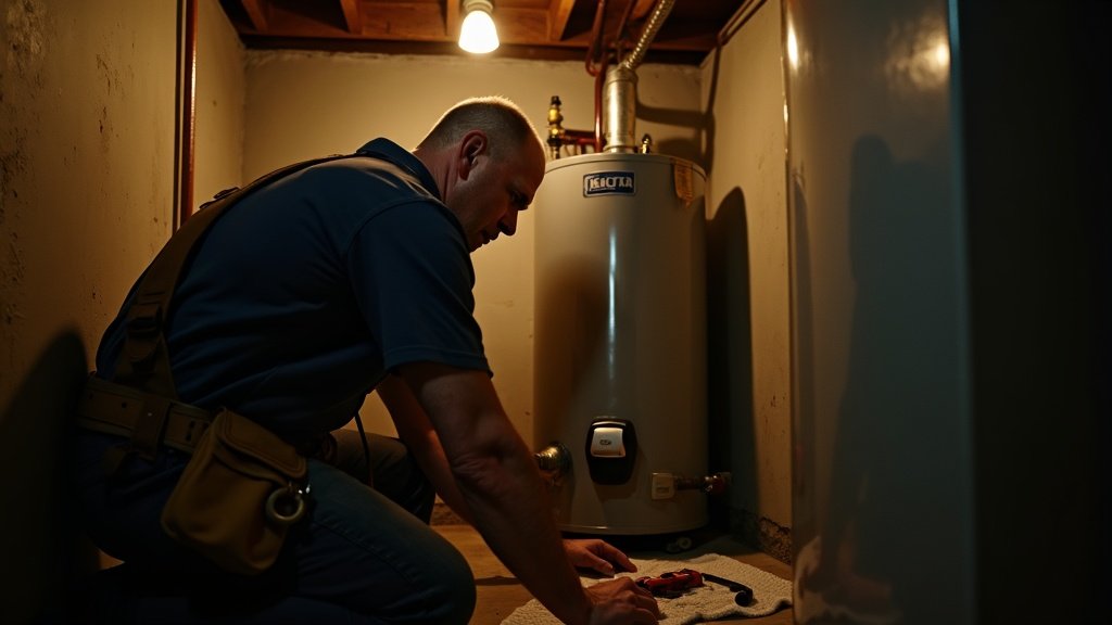 A contractor focused on his work, in the field